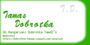 tamas dobrotka business card